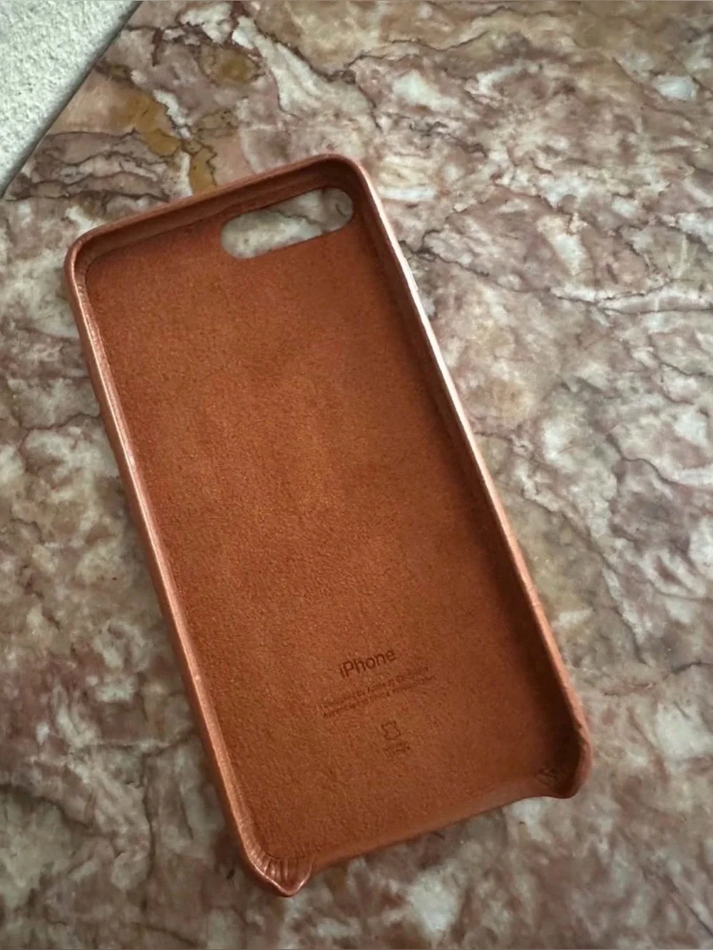 Apple Leather iPhone Case in Saddle Brown